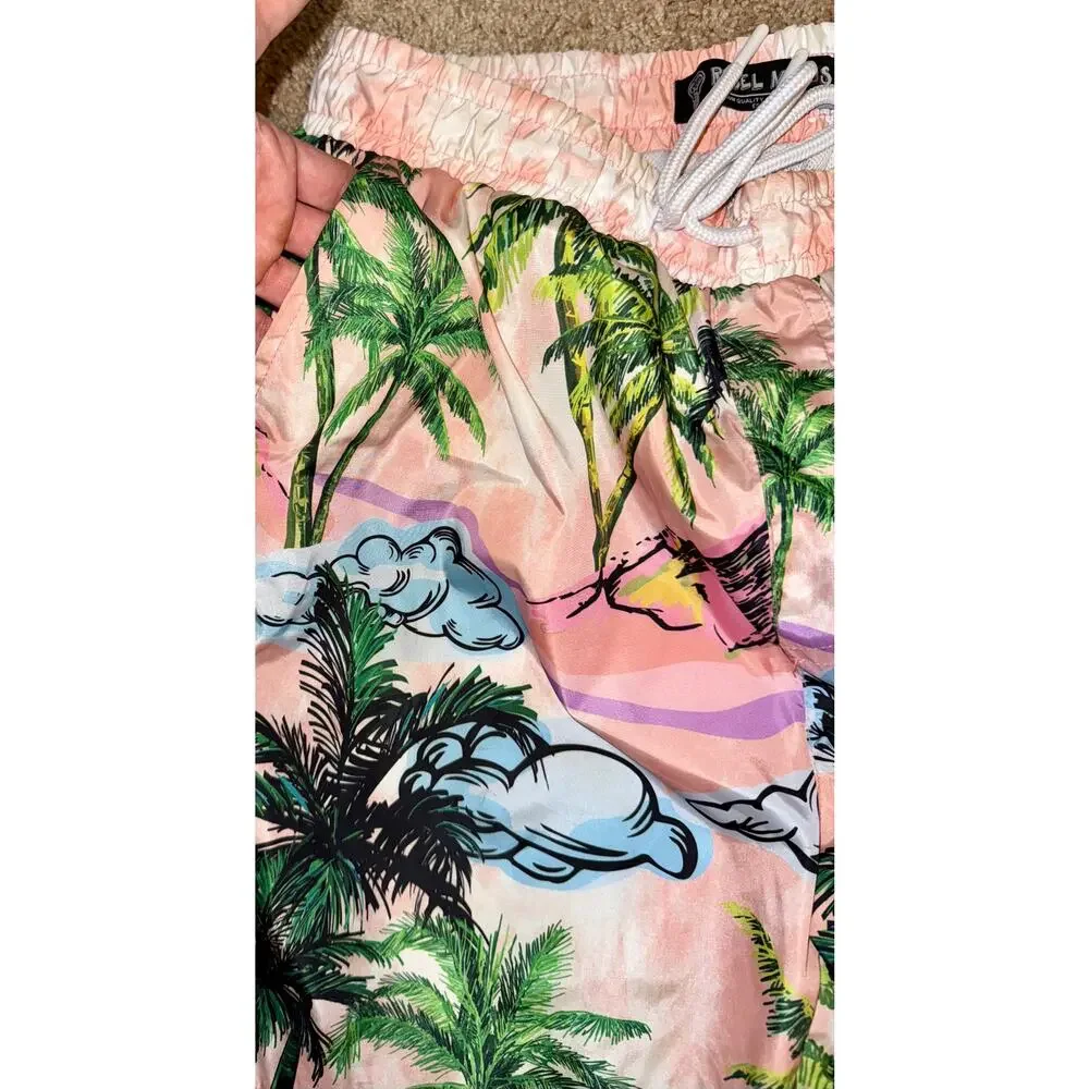 Rebel Minds Men's Island Board Short Summer Swim Trunks vacaycore SZ Medium